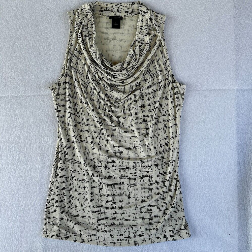 Ann Taylor Tank Cream Cowl Neck Medium M